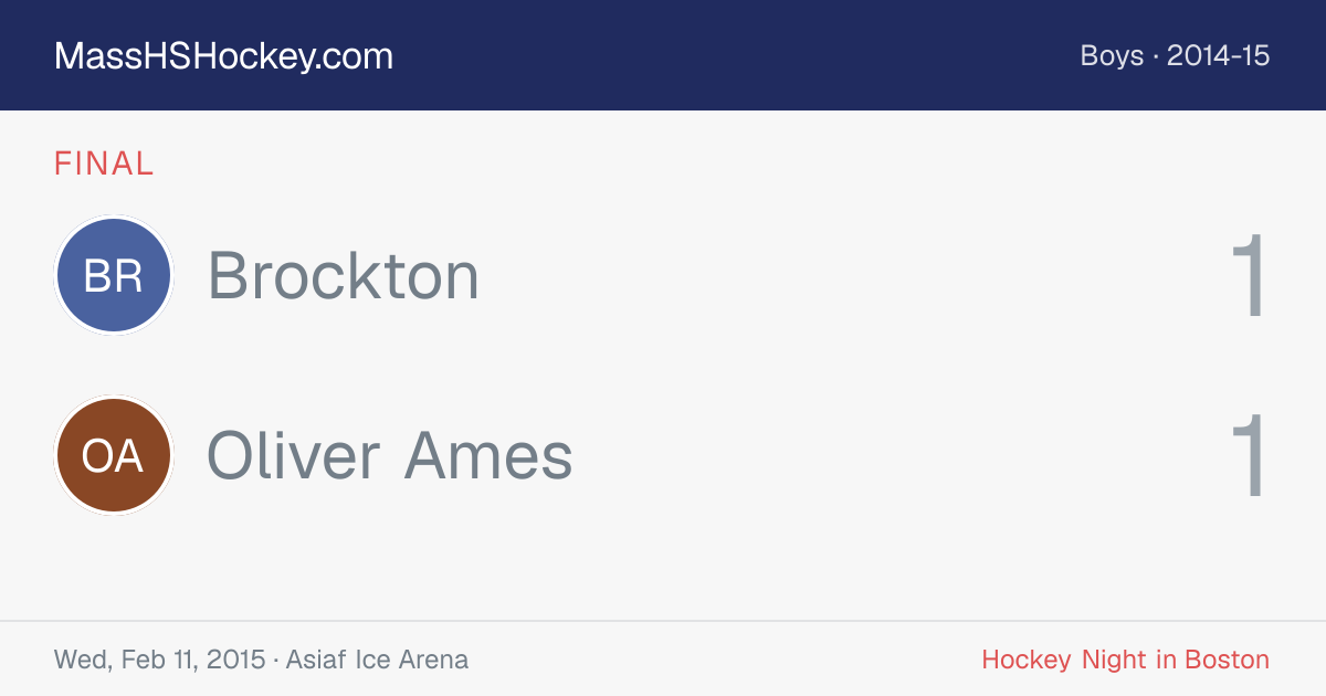 Brockton at Oliver Ames score card