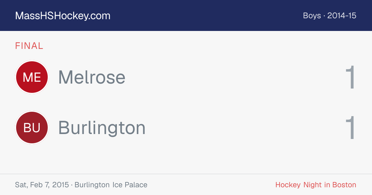 Melrose at Burlington score card