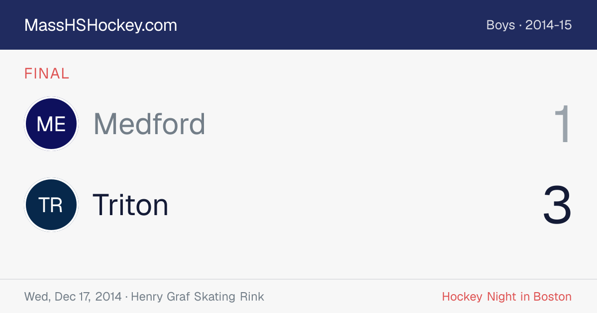 Medford at Triton score card