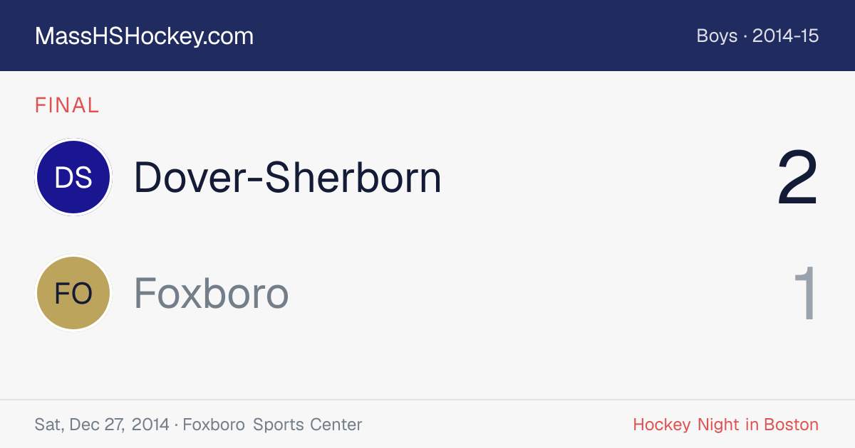 Dover-Sherborn at Foxboro score card