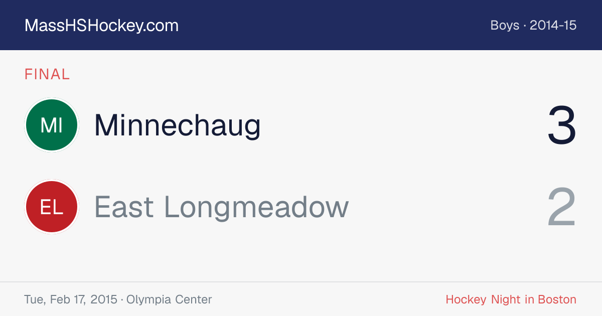 Minnechaug at East Longmeadow score card