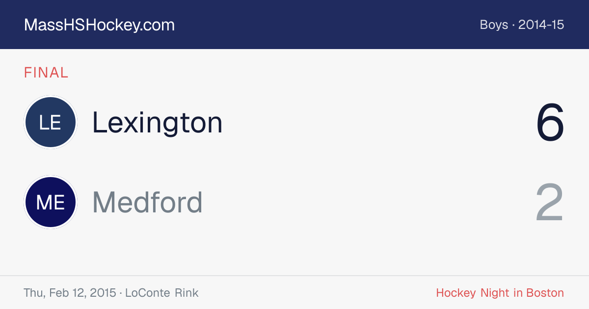 Lexington at Medford score card
