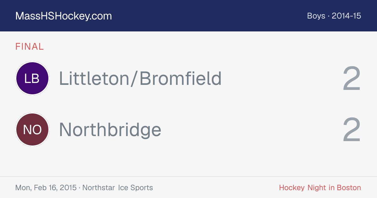 Littleton/Bromfield at Northbridge score card