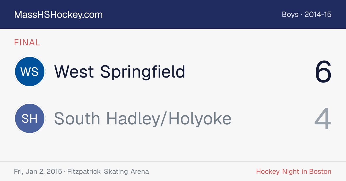 West Springfield at South Hadley/Holyoke score card