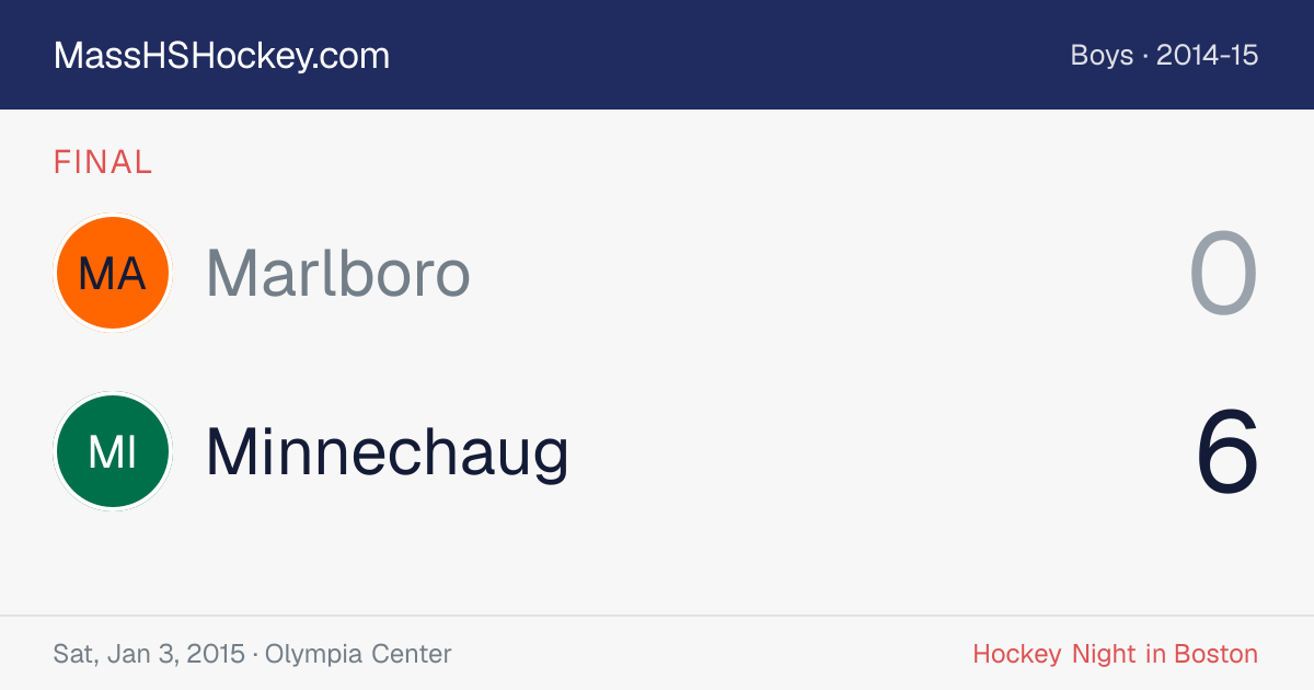 Marlboro at Minnechaug score card