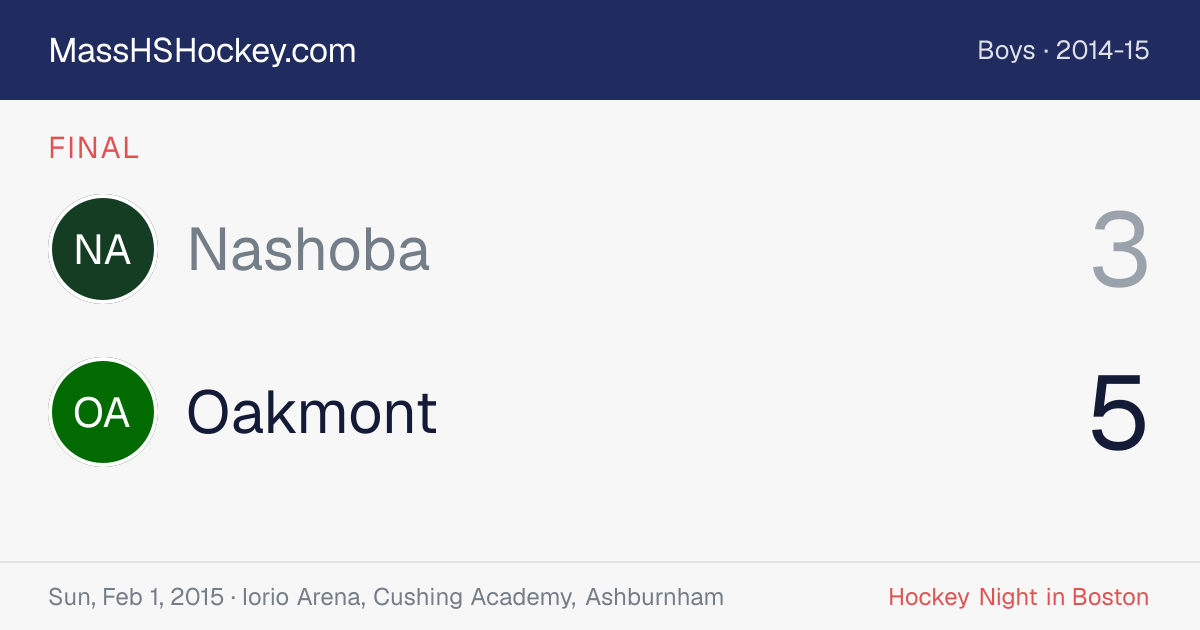 Nashoba at Oakmont score card