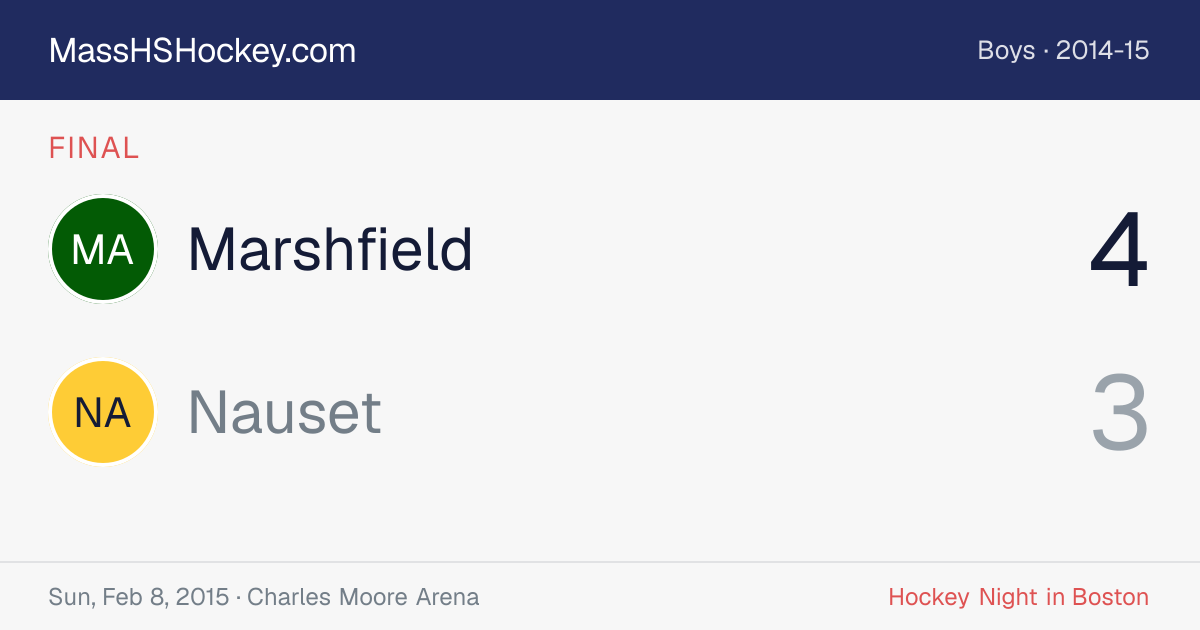 Marshfield at Nauset score card
