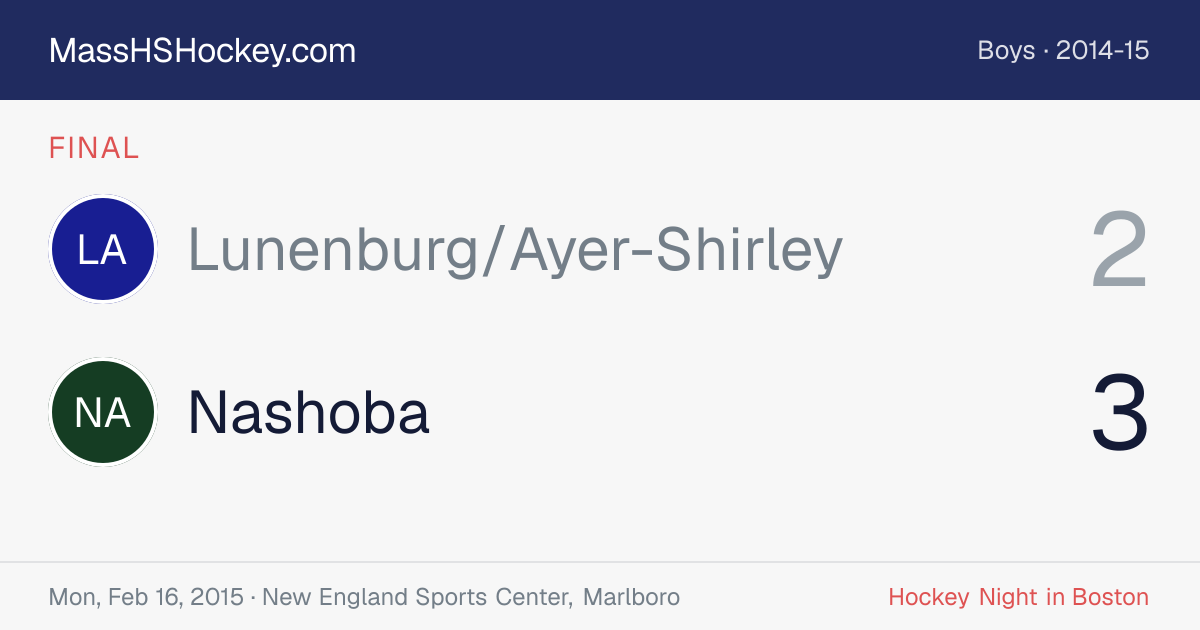 Lunenburg/Ayer-Shirley at Nashoba score card