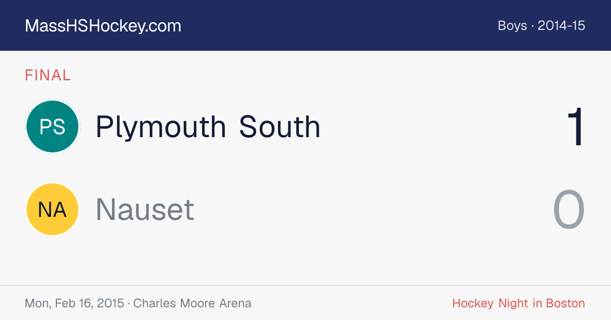 Plymouth South at Nauset score card