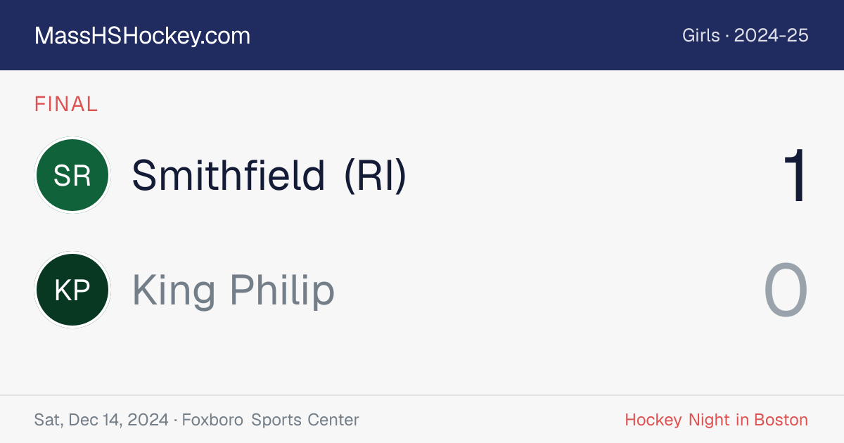 Smithfield (RI) at King Philip score card