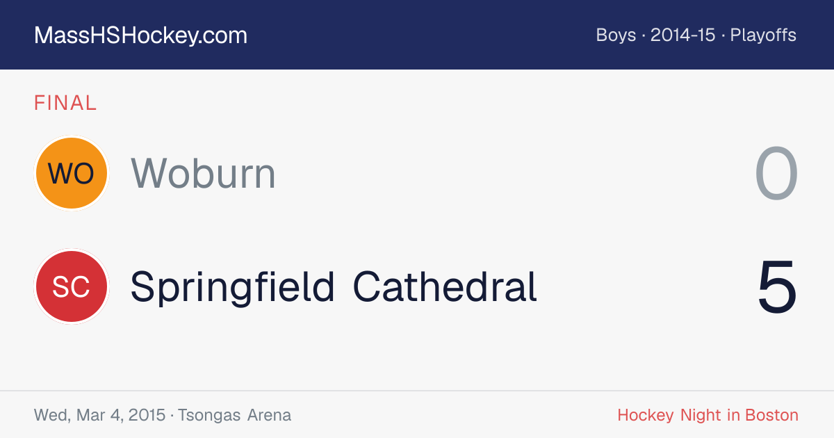 Woburn at Springfield Cathedral score card