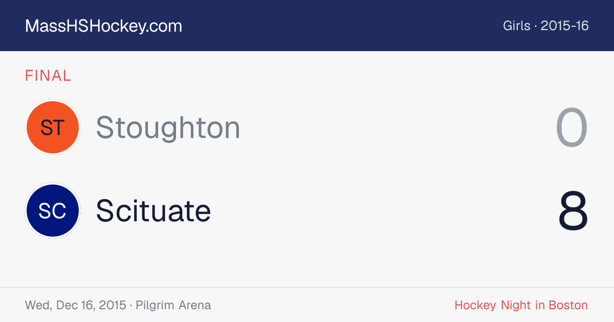 Stoughton at Scituate score card