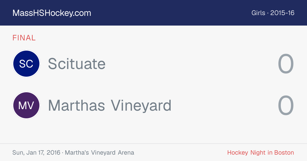 Scituate at Marthas Vineyard score card