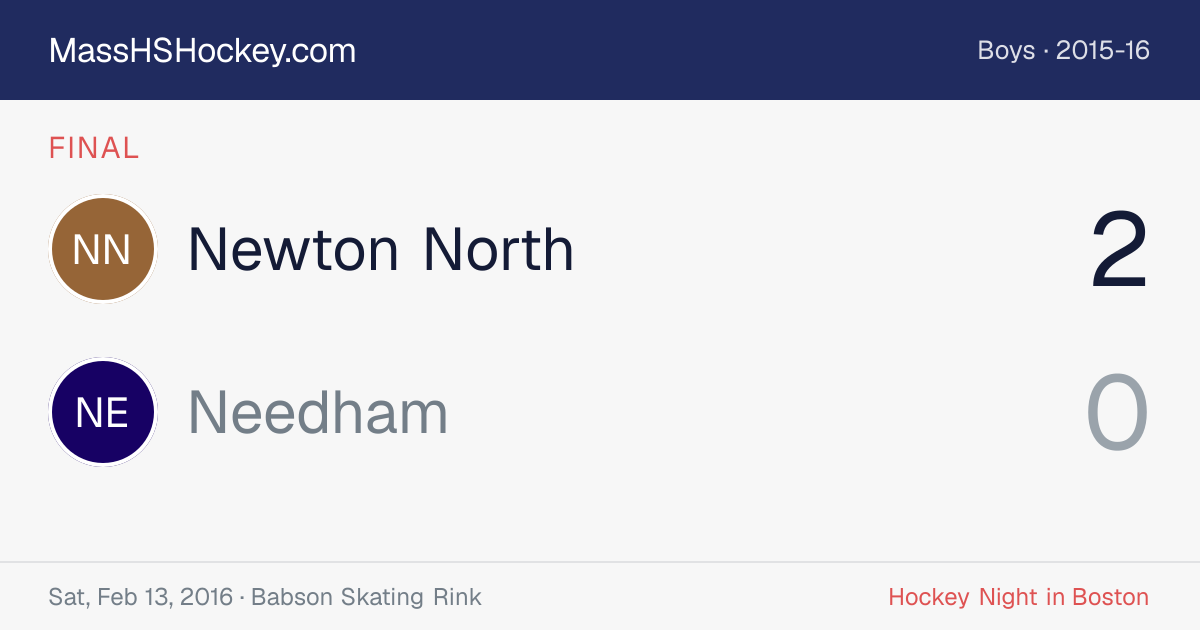 Newton North at Needham score card