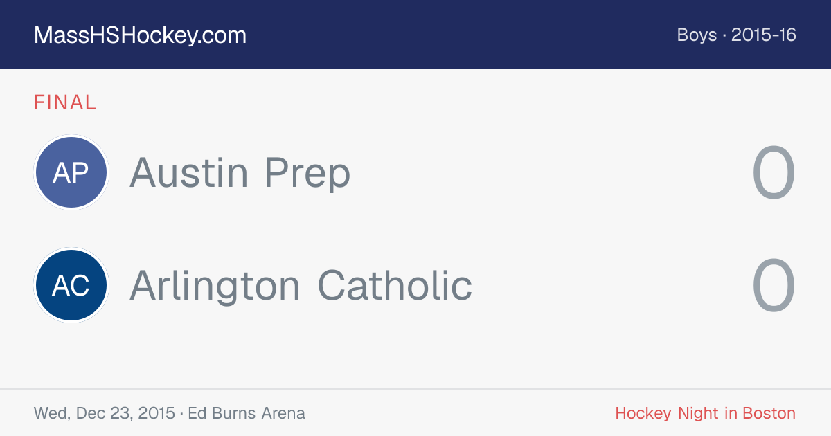 Austin Prep at Arlington Catholic score card