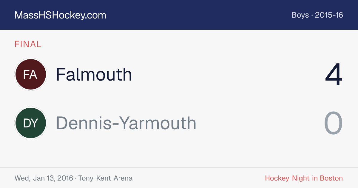 Falmouth at Dennis-Yarmouth score card