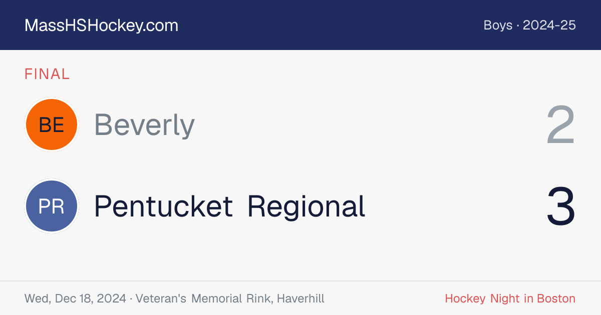 Beverly at Pentucket Regional score card