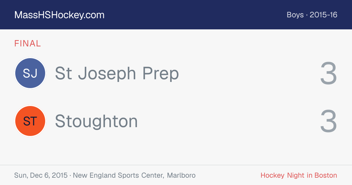 St Joseph Prep at Stoughton score card