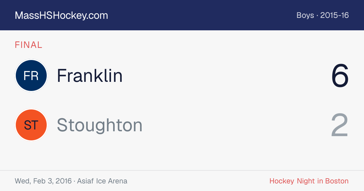 Franklin at Stoughton score card