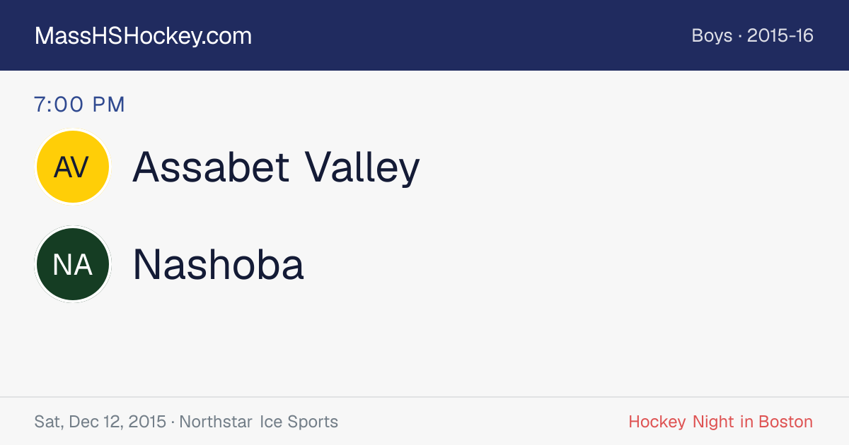 Assabet Valley at Nashoba score card