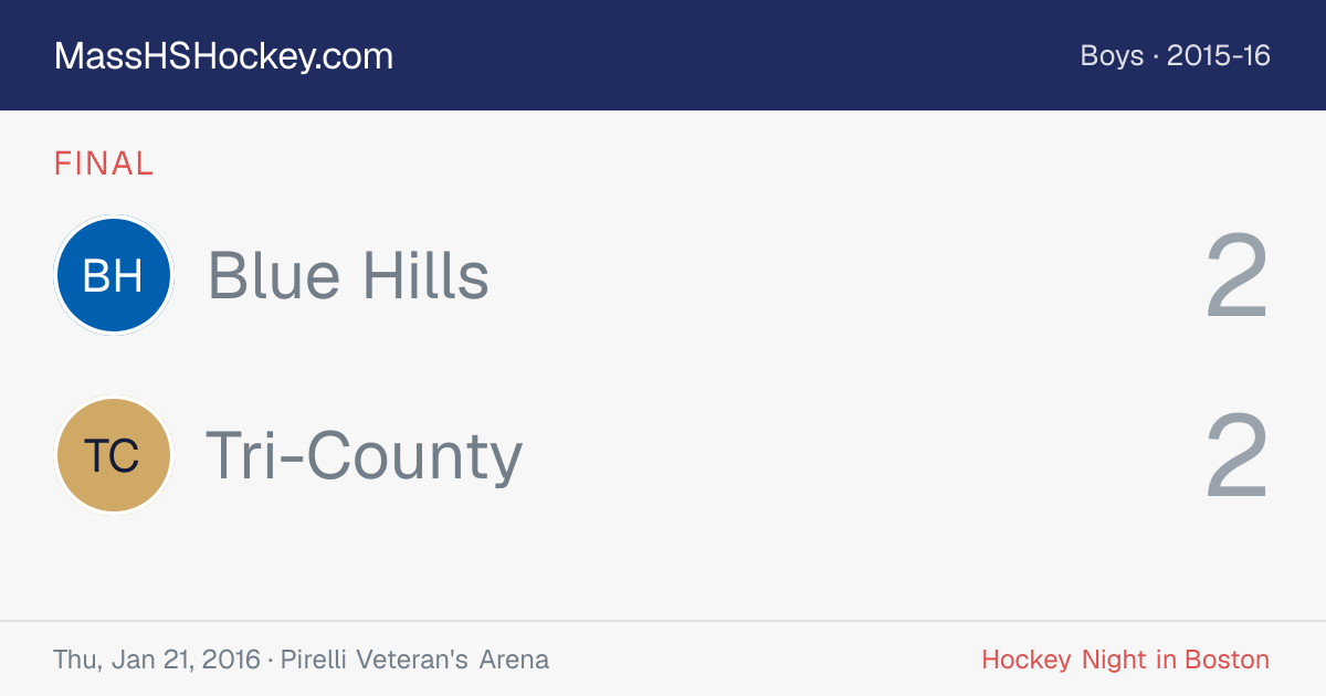 Blue Hills at Tri-County score card