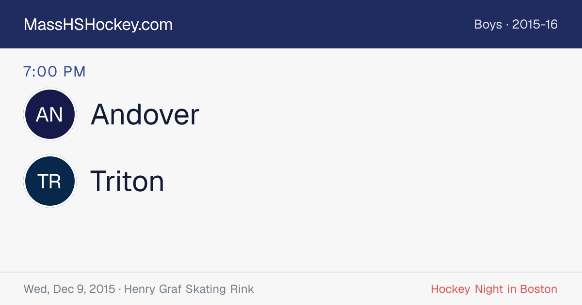 Andover at Triton score card