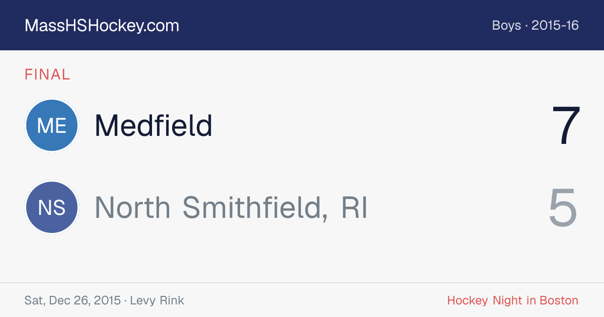 Medfield at North Smithfield, RI score card