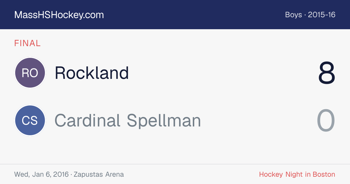 Rockland at Cardinal Spellman score card