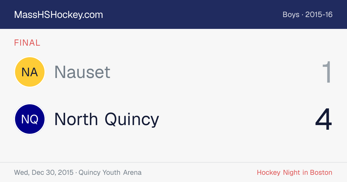 Nauset at North Quincy score card
