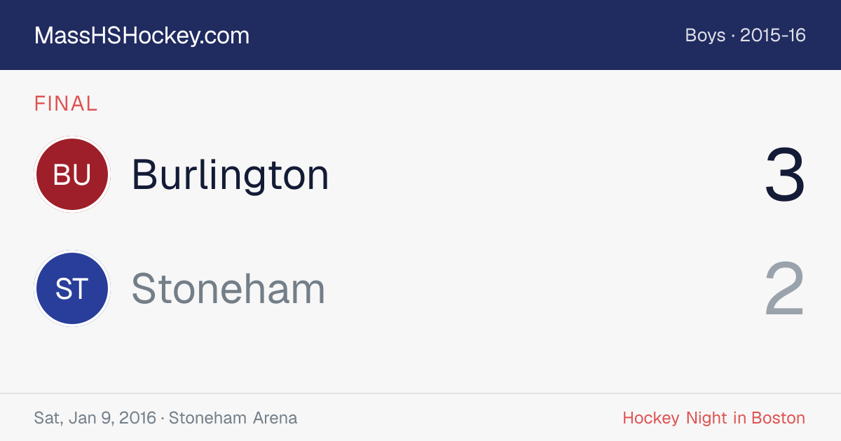 Burlington at Stoneham score card