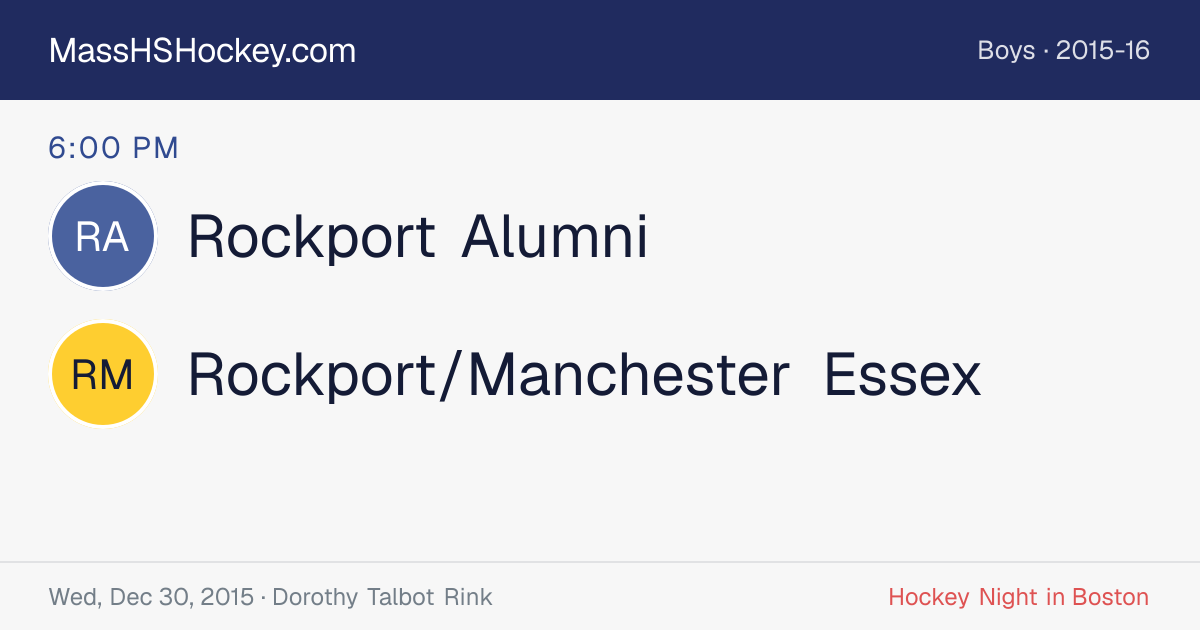 Rockport Alumni at Rockport/Manchester Essex score card
