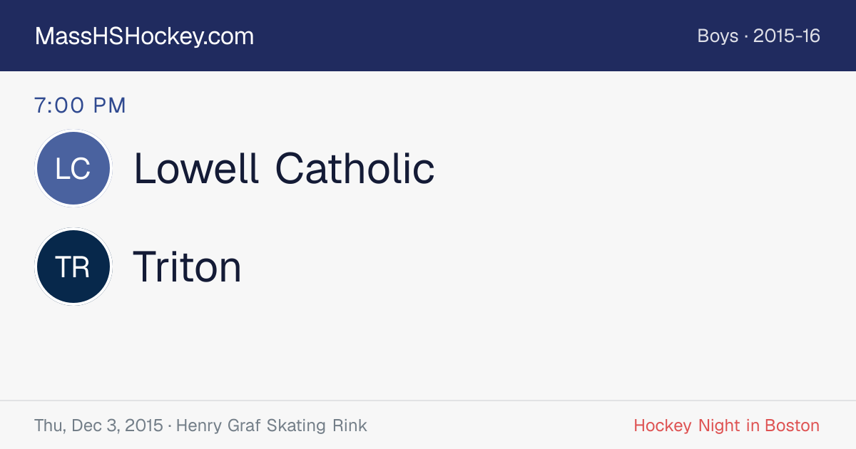 Lowell Catholic at Triton score card