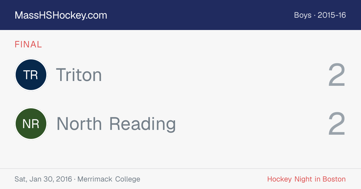 Triton at North Reading score card