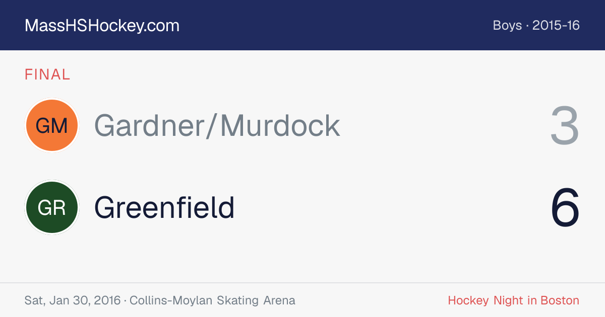 Gardner/Murdock at Greenfield score card