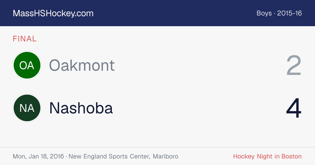 Oakmont at Nashoba score card