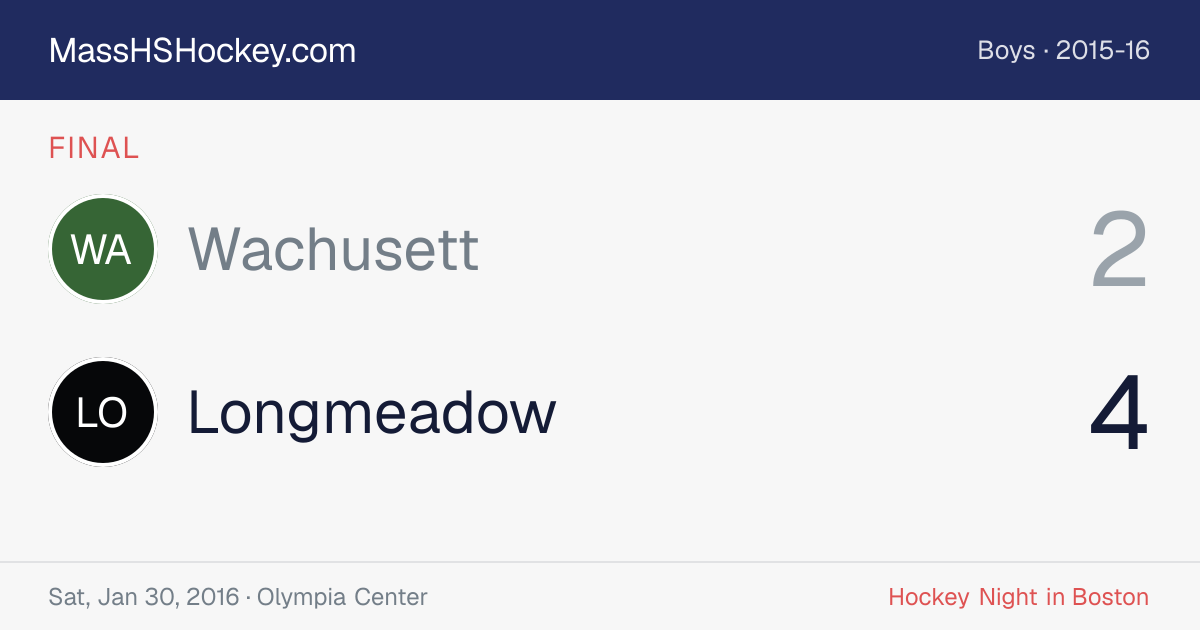 Wachusett at Longmeadow score card