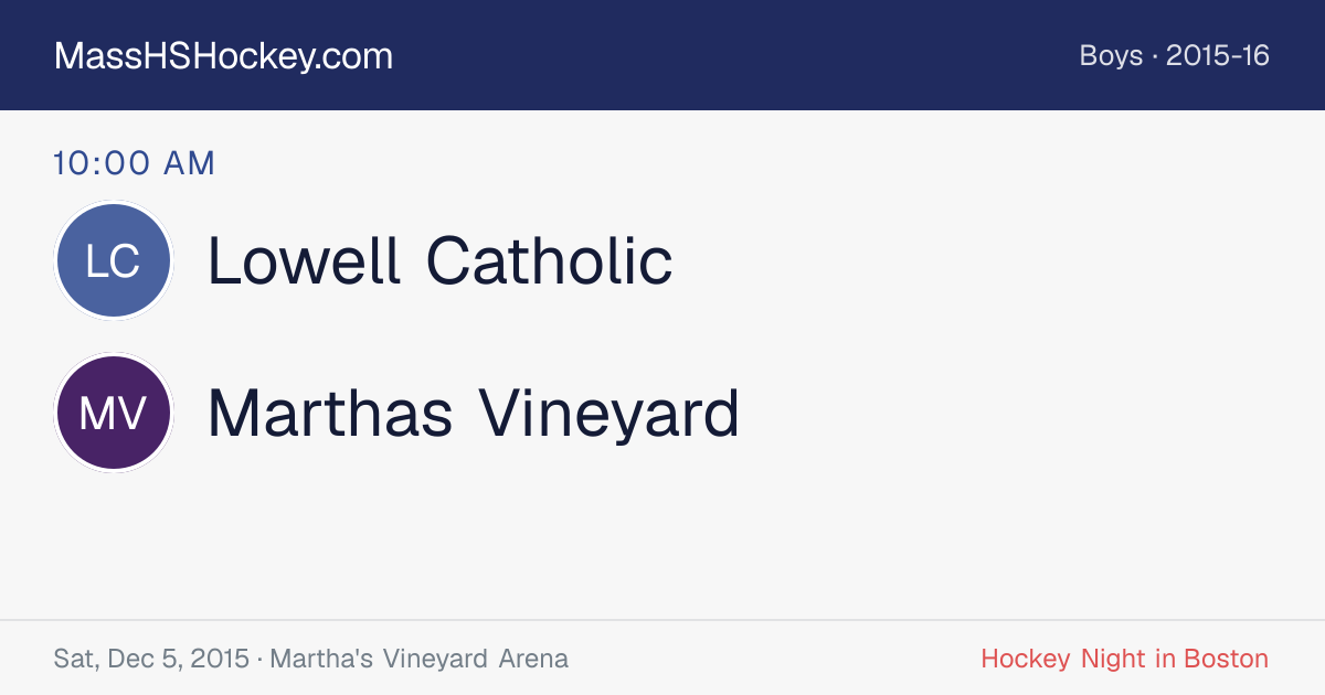 Lowell Catholic at Marthas Vineyard score card