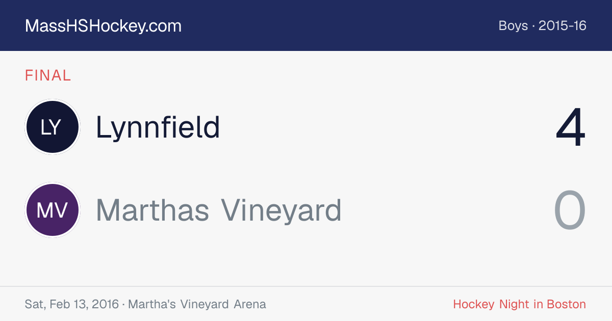 Lynnfield at Marthas Vineyard score card
