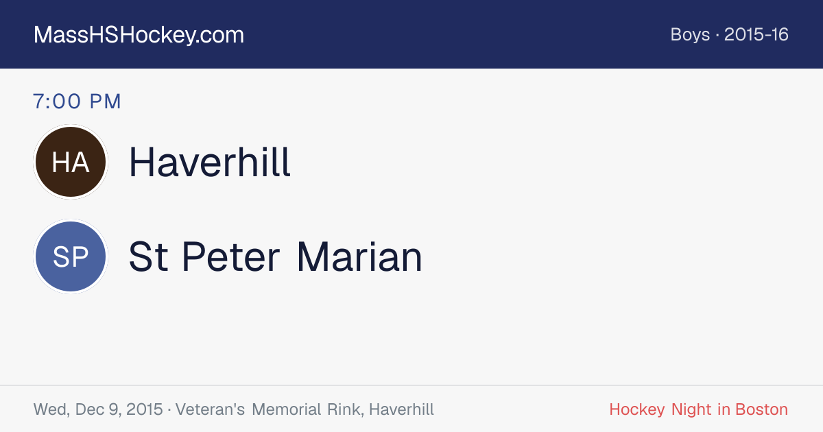 Haverhill at St Peter Marian score card