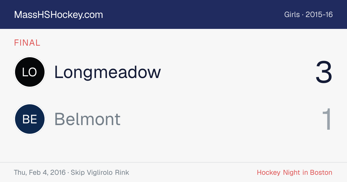 Longmeadow at Belmont score card