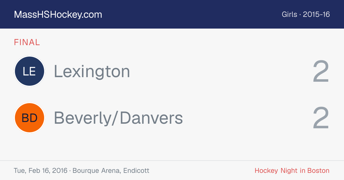 Lexington at Beverly/Danvers score card