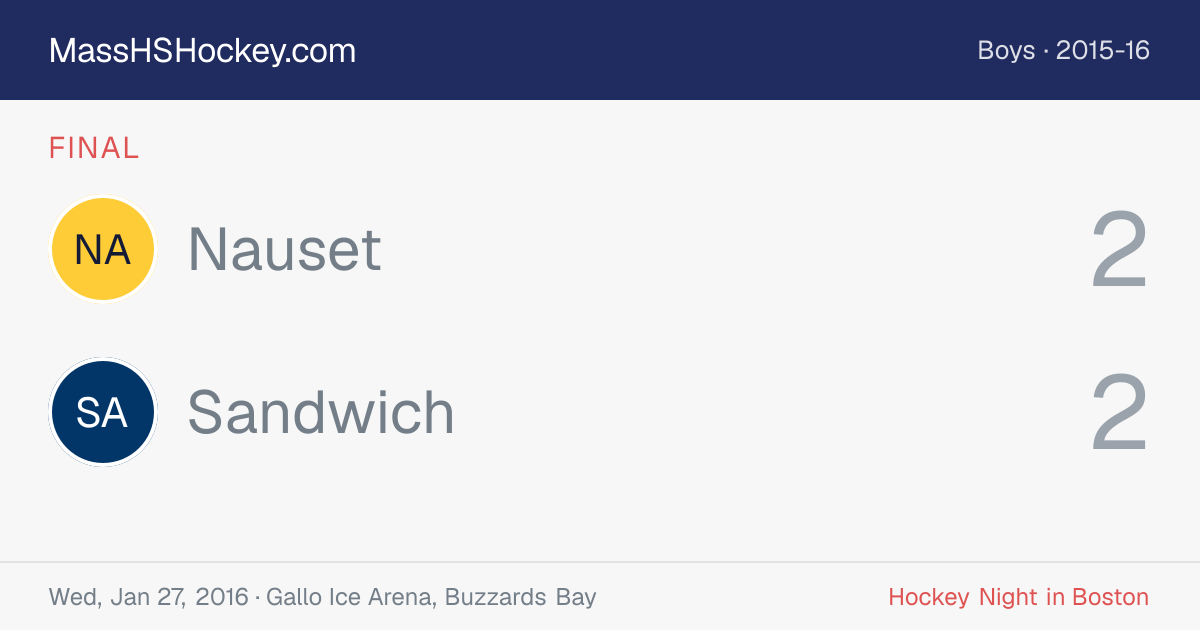 Nauset at Sandwich score card
