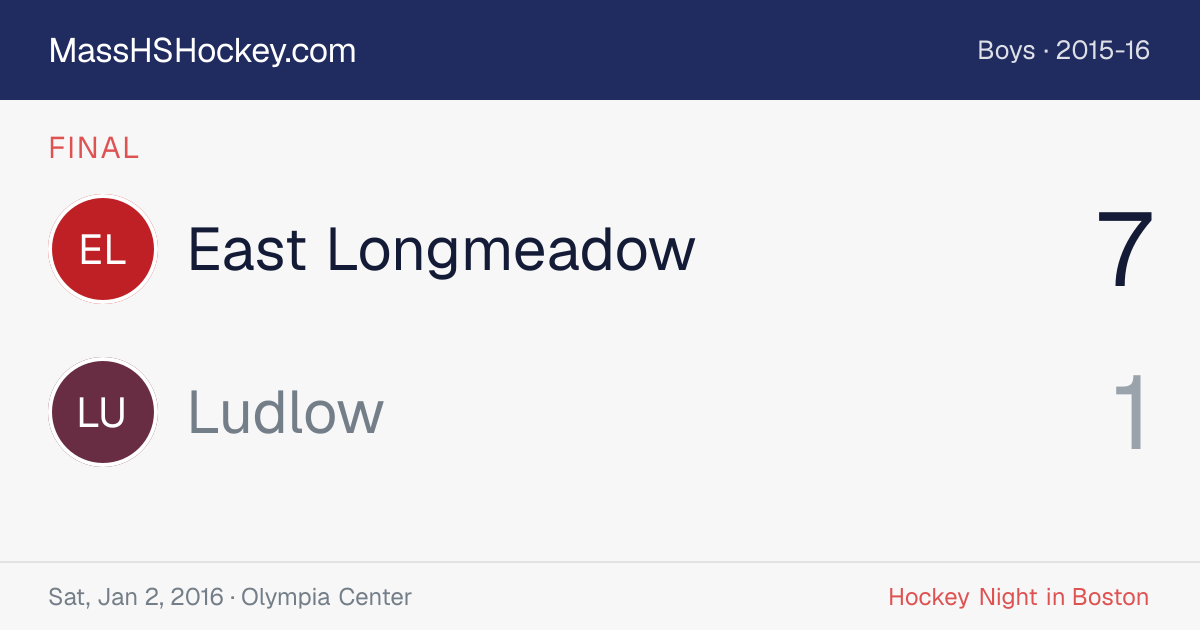 East Longmeadow at Ludlow score card