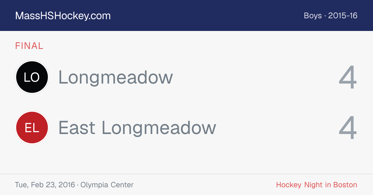 Longmeadow at East Longmeadow score card