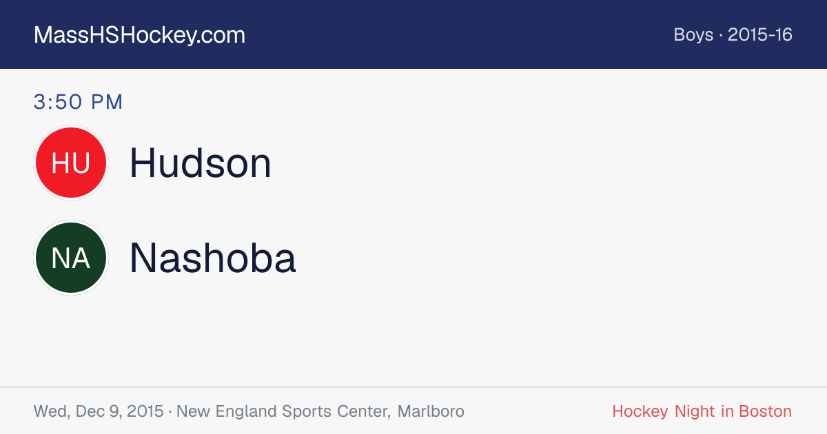 Hudson at Nashoba score card