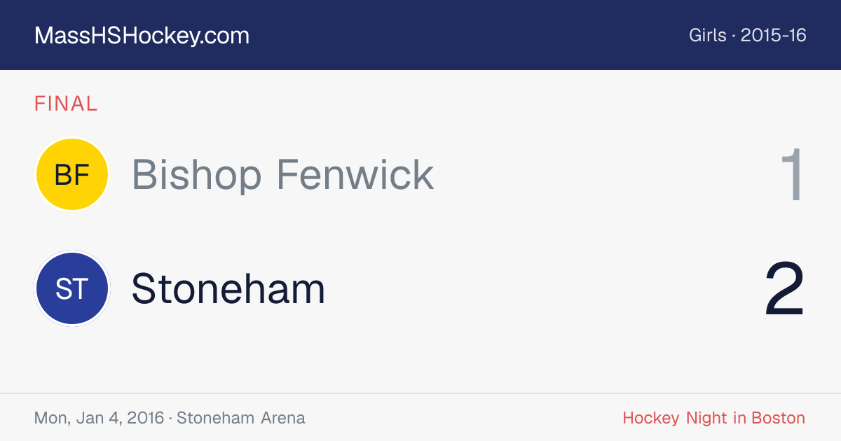 Bishop Fenwick at Stoneham score card