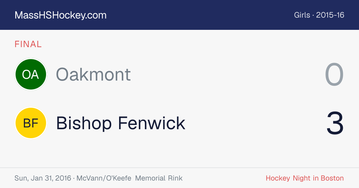 Oakmont at Bishop Fenwick score card