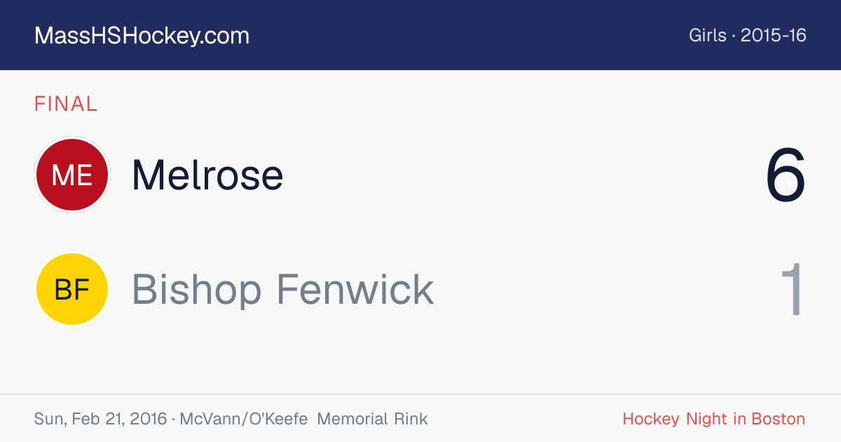 Melrose at Bishop Fenwick score card