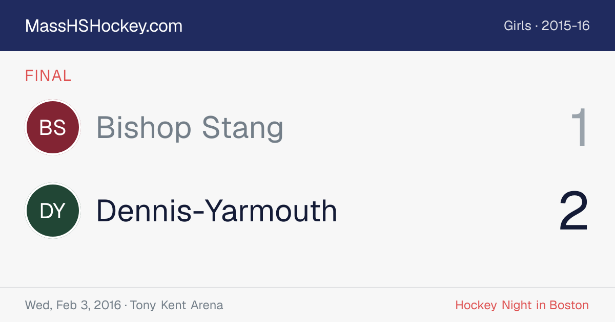 Bishop Stang at Dennis-Yarmouth score card