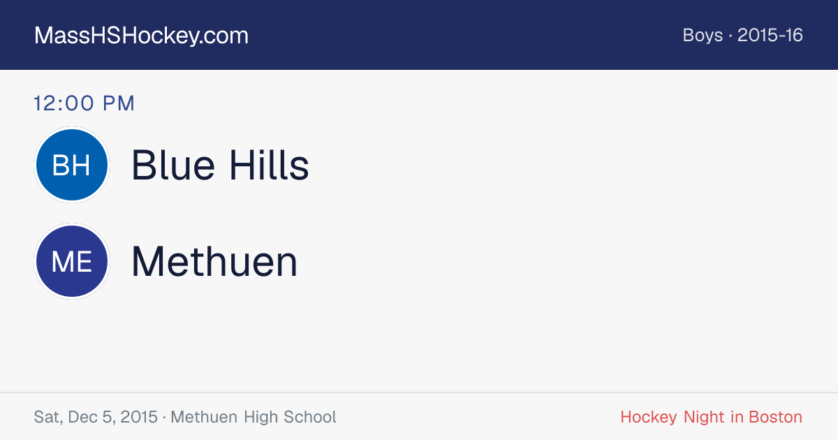 Blue Hills at Methuen score card